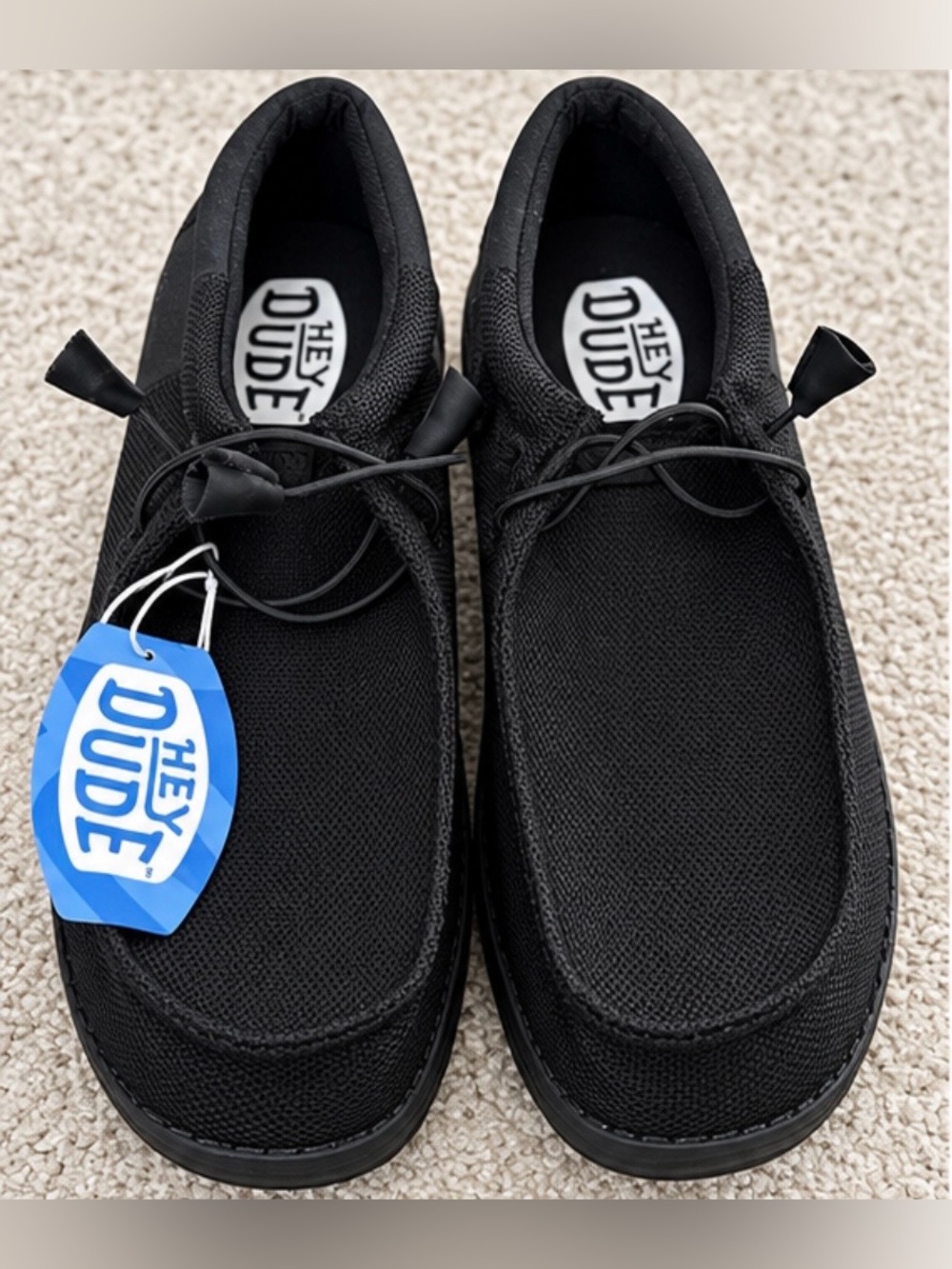Hey Dude Men’s Black Casual Canvas Slip-On Sneakers